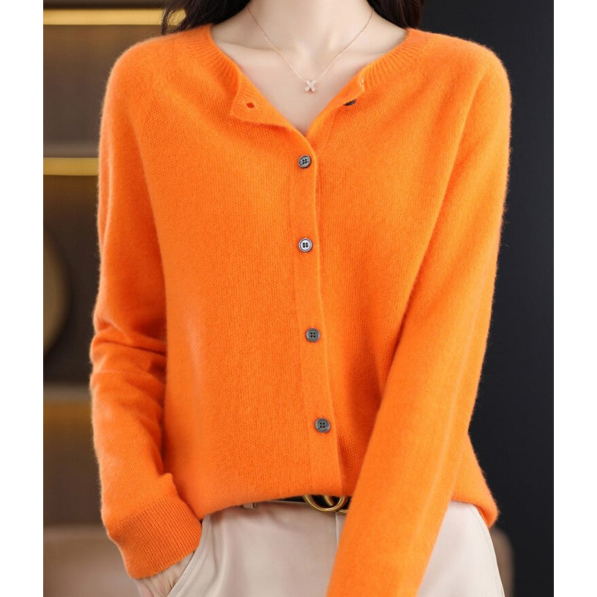 Nia Classic V-Neck Soft Knit Cardigan - view 8