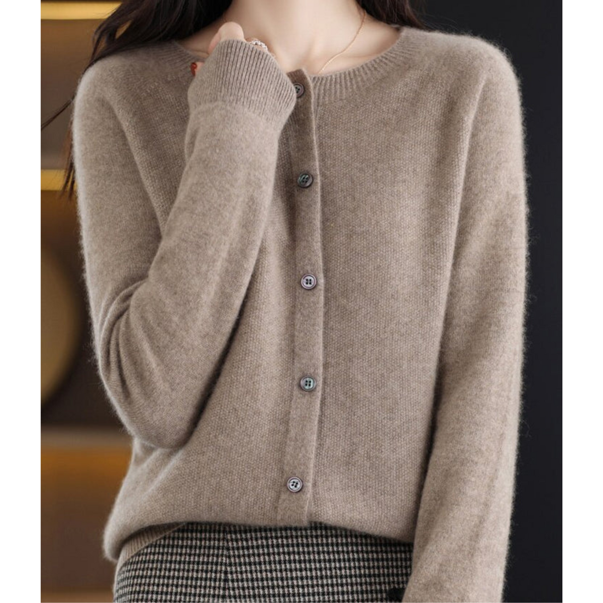 Nia Classic V-Neck Soft Knit Cardigan - view 10
