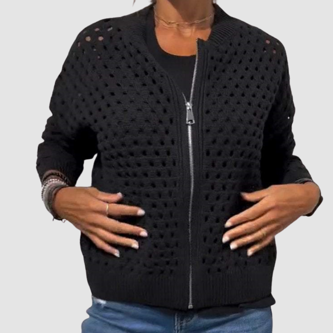 Pilar Knitted Cardigan with Zipper - view 2