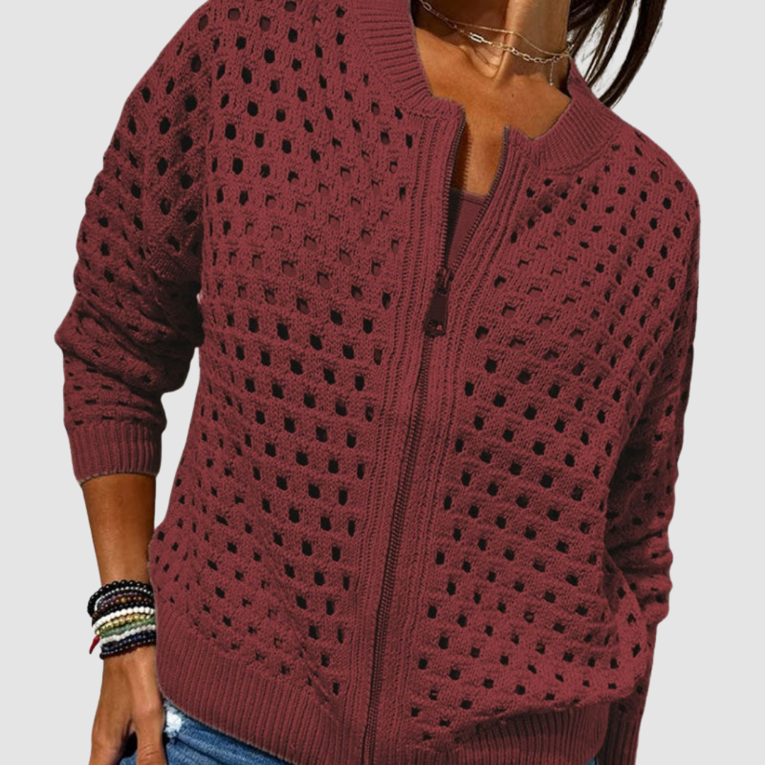 Ilse Relaxed Fit Crochet Knit Cardigan - view 6