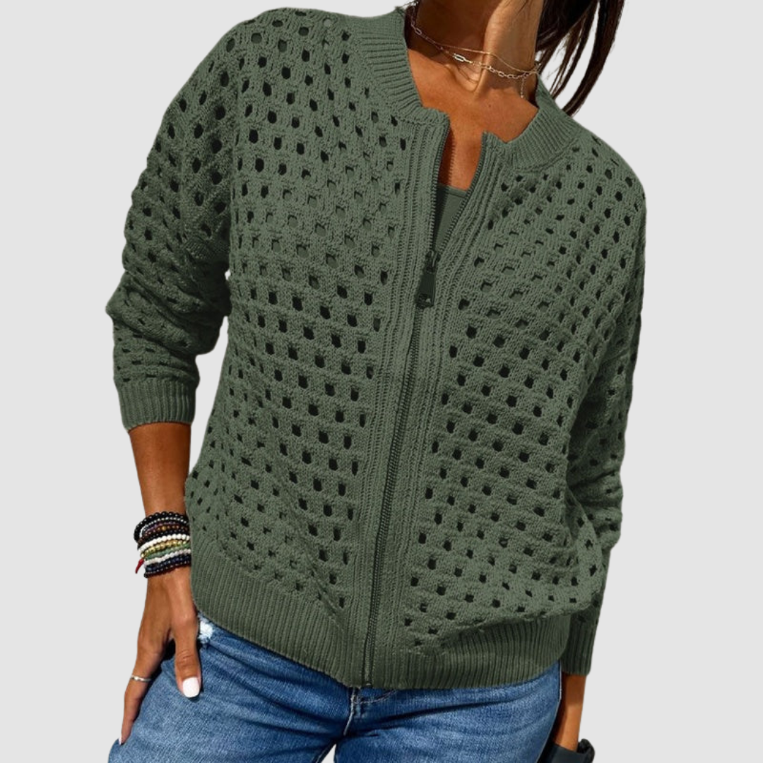 Ilse Relaxed Fit Crochet Knit Cardigan - view 3