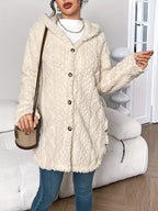 Ursa Cable Knit Cardigan with Hood - view 9