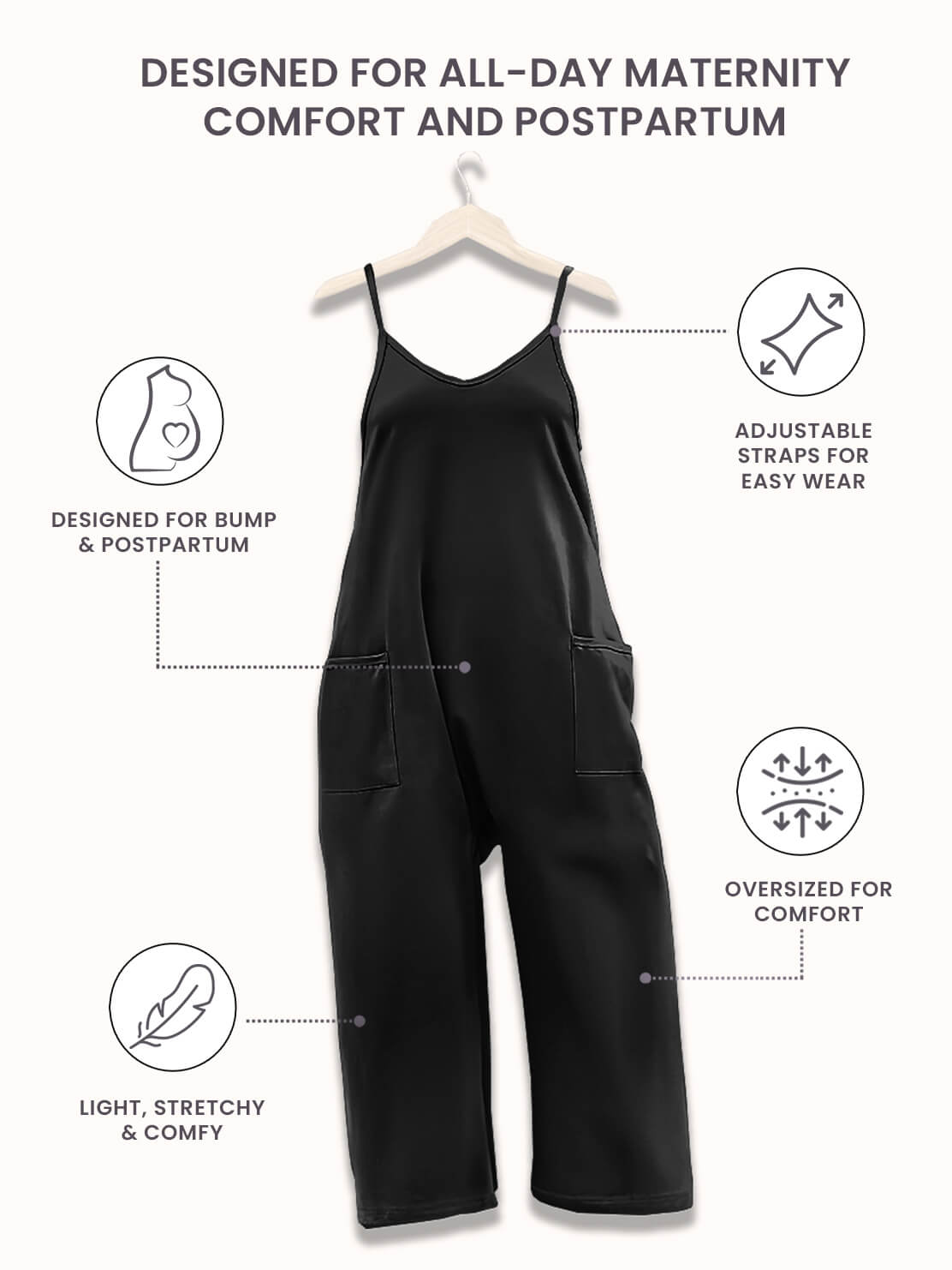 Matilda Oversized Maternity and Postpartum Jumpsuit - view 4