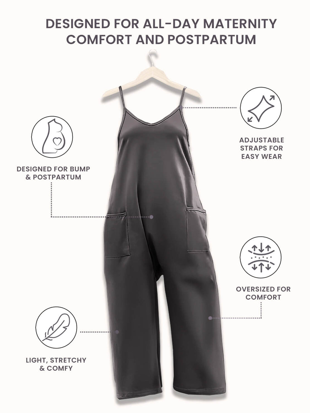 Matilda Oversized Maternity and Postpartum Jumpsuit - view 13