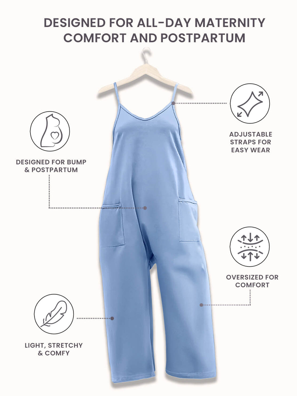 Matilda Oversized Maternity and Postpartum Jumpsuit - view 40