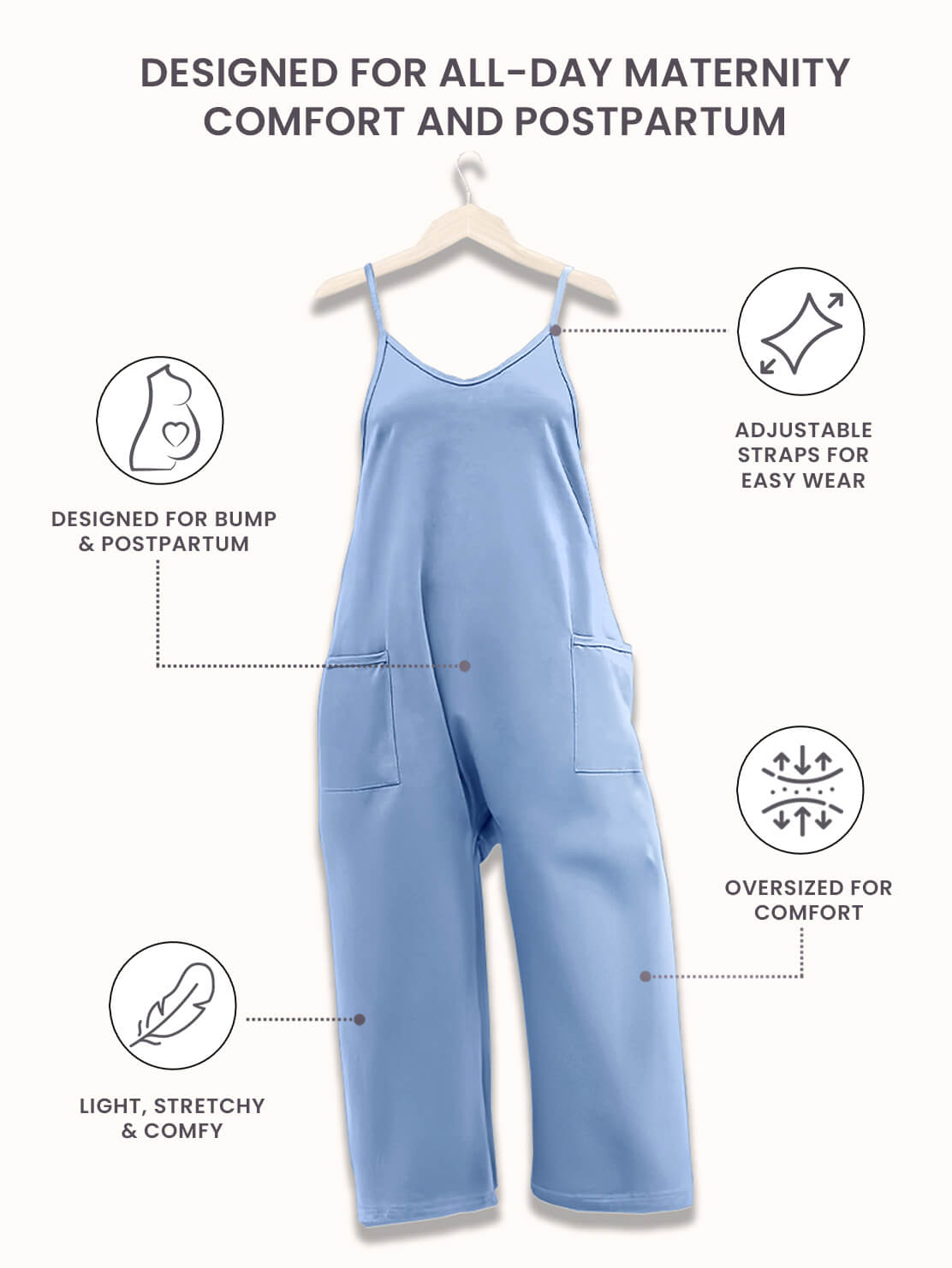 Matilda Oversized Maternity and Postpartum Jumpsuit - view 40