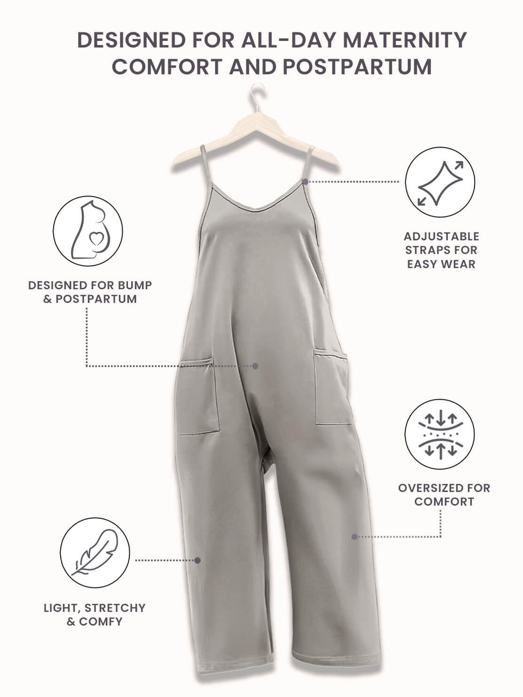 Matilda Oversized Maternity and Postpartum Jumpsuit - view 22