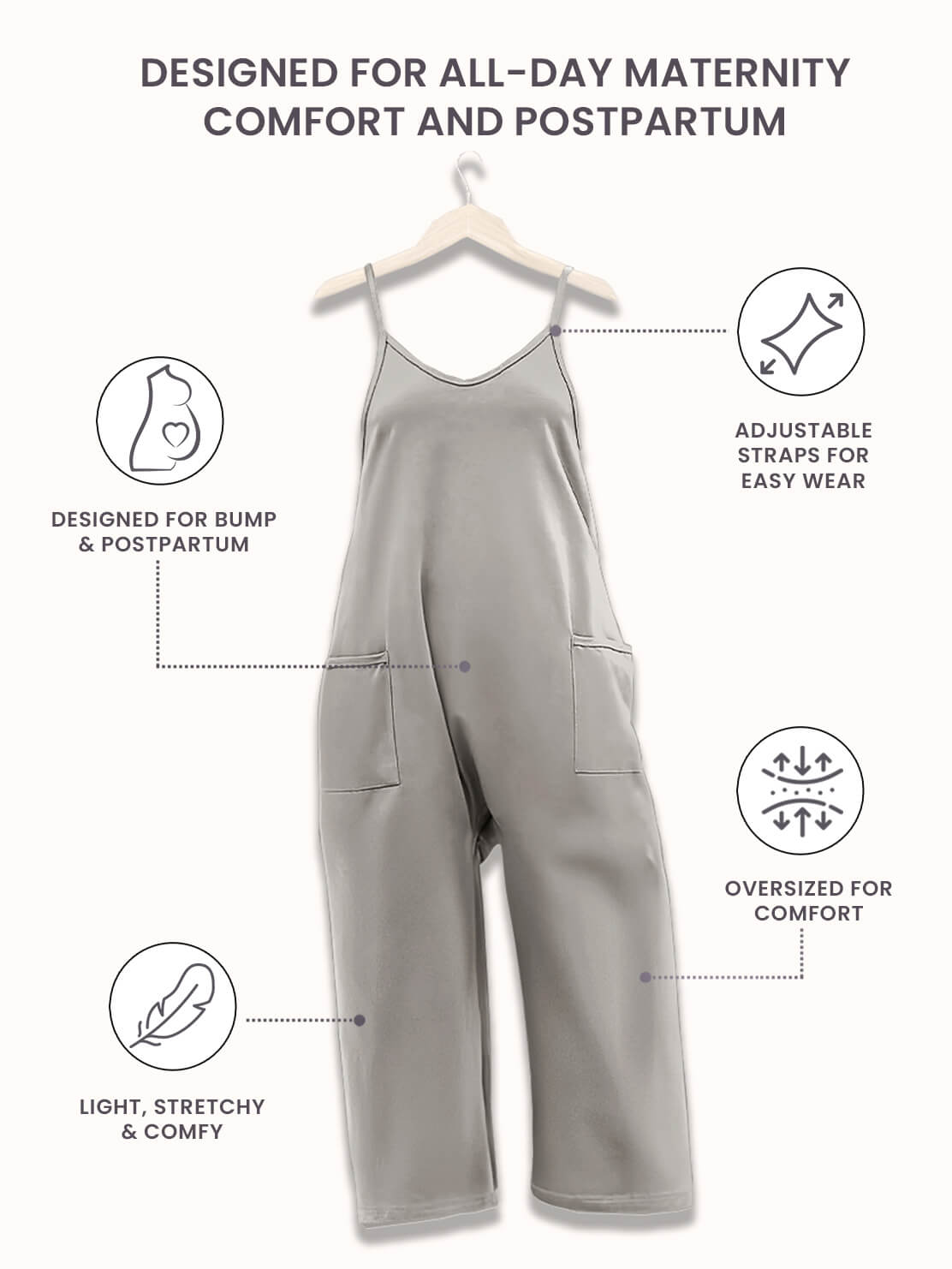 Matilda Oversized Maternity and Postpartum Jumpsuit - view 22