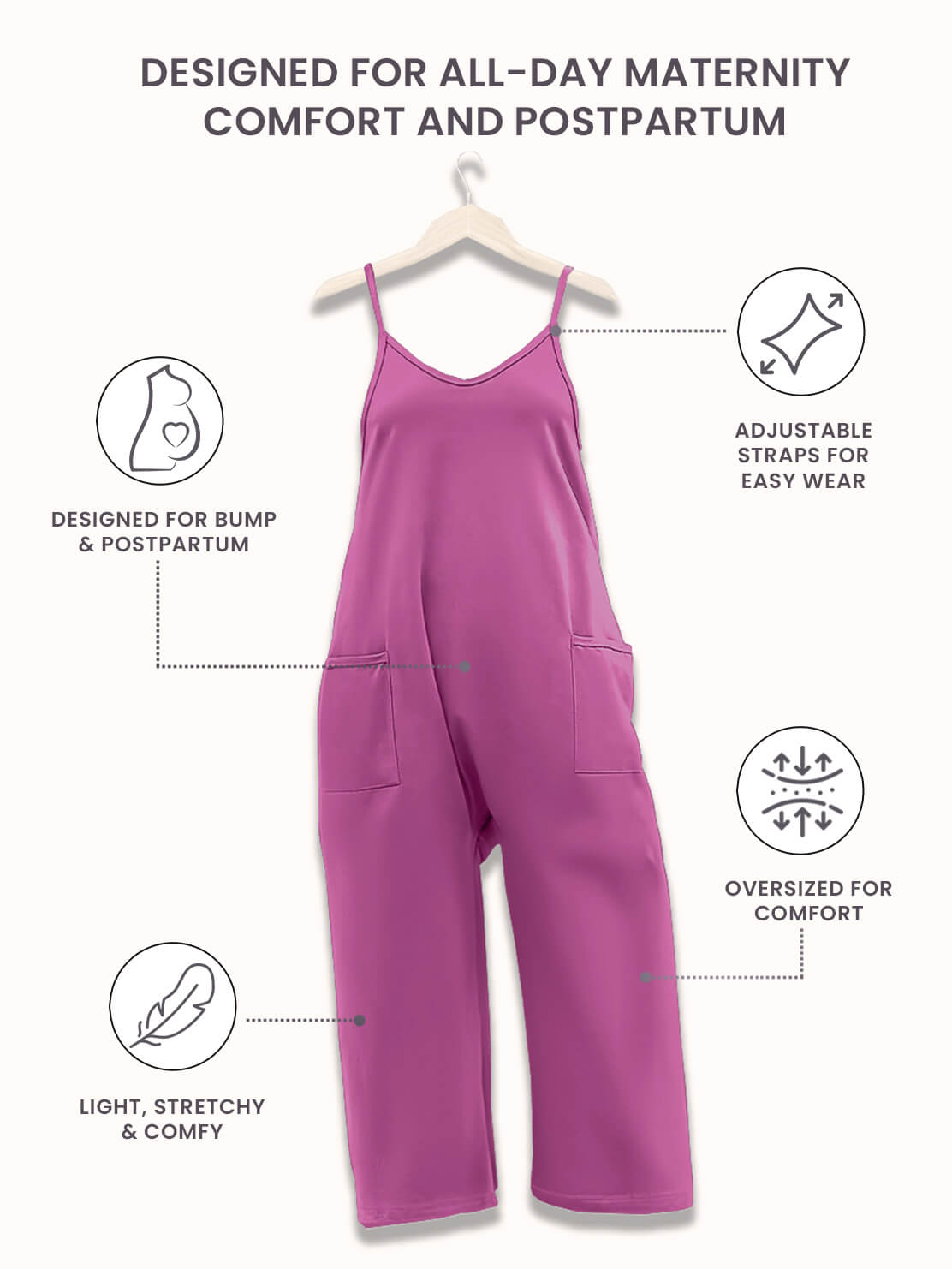 Matilda Oversized Maternity and Postpartum Jumpsuit - view 112