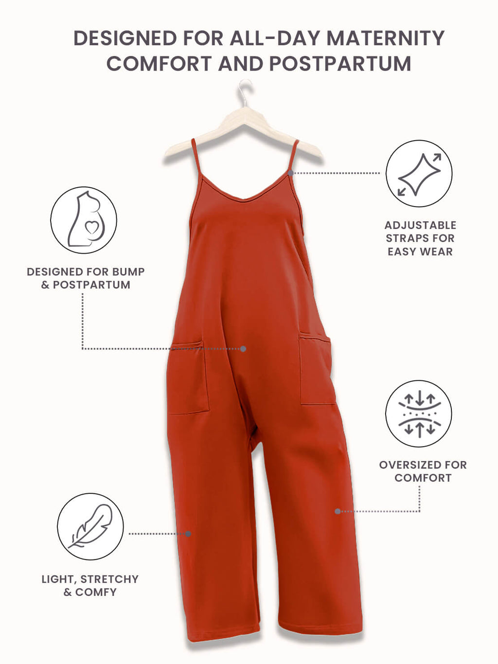Matilda Oversized Maternity and Postpartum Jumpsuit - view 85