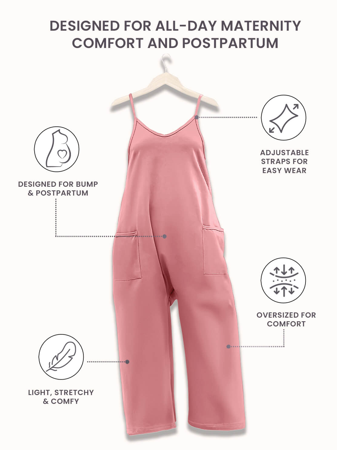 Matilda Oversized Maternity and Postpartum Jumpsuit - view 94