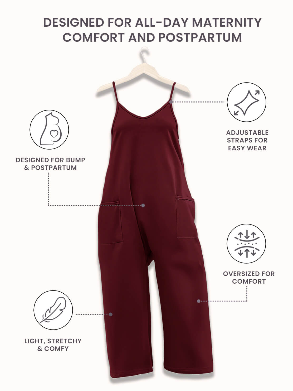 Matilda Oversized Maternity and Postpartum Jumpsuit - view 76