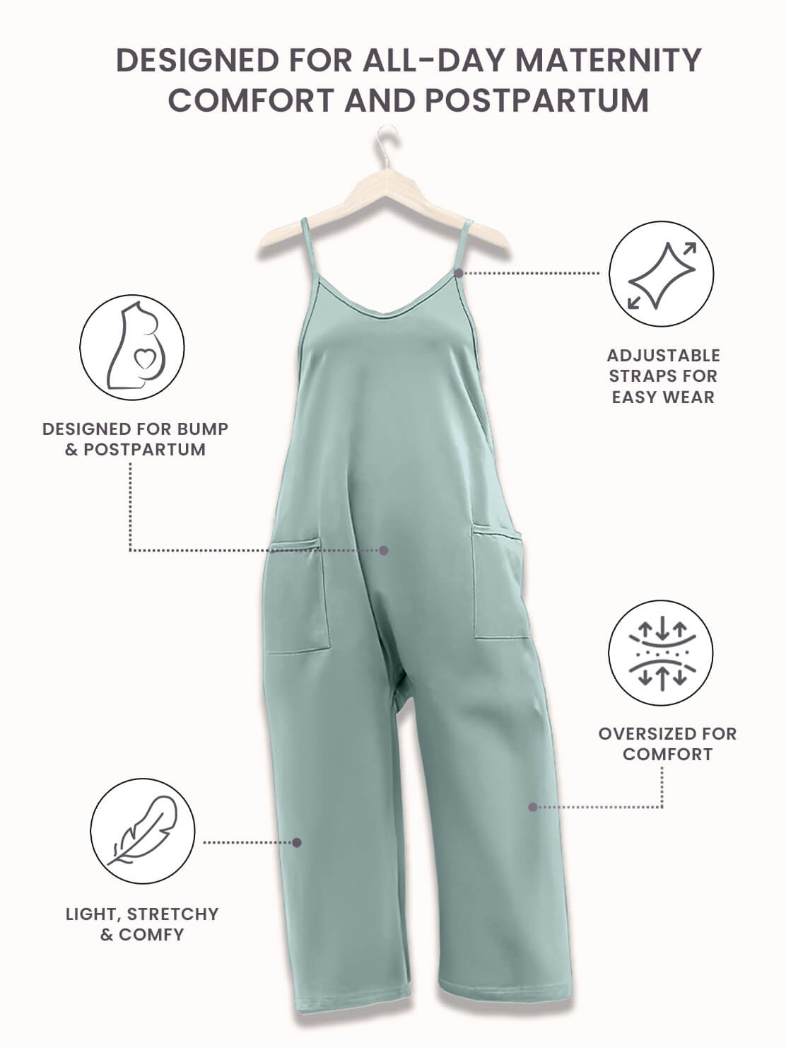 Matilda Oversized Maternity and Postpartum Jumpsuit - view 58