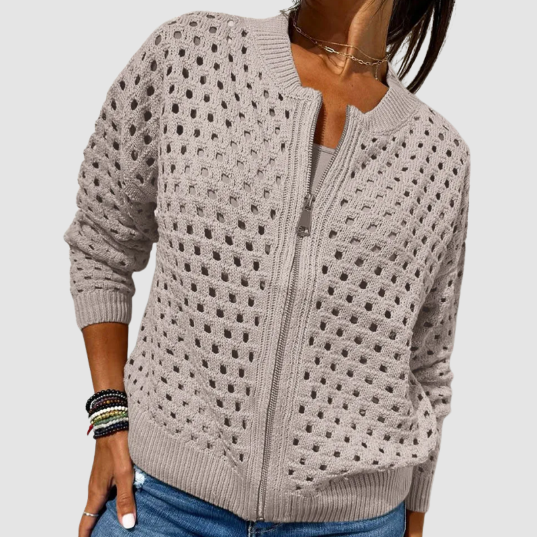 Pilar Knitted Cardigan with Zipper - view 4