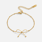 Anika Gold Bow Bracelet - view 1