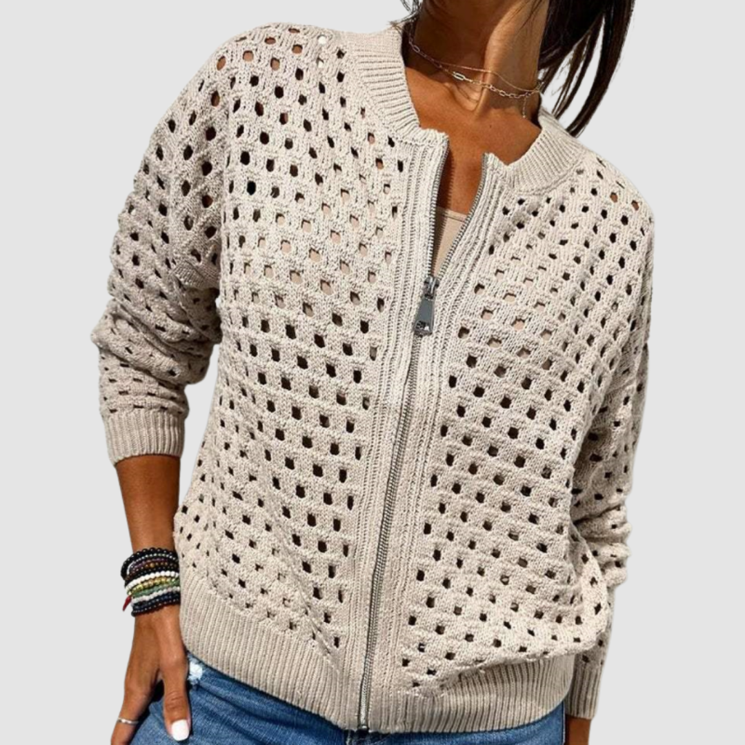 Ilse Relaxed Fit Crochet Knit Cardigan - view 1