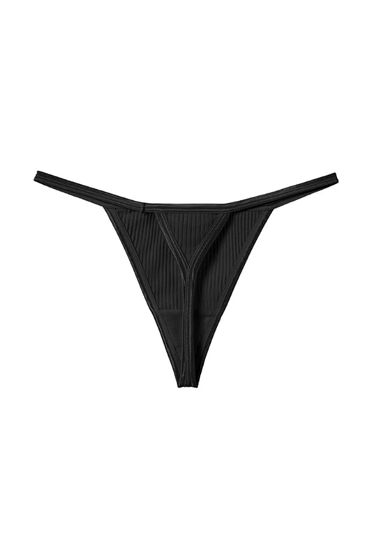 Nyla Black Thong Panties - view 1