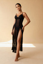 Abby Black Lace Chemise Nightie - view 4