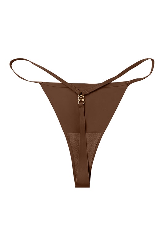 Gleam Mocha Thong Panties - view 3