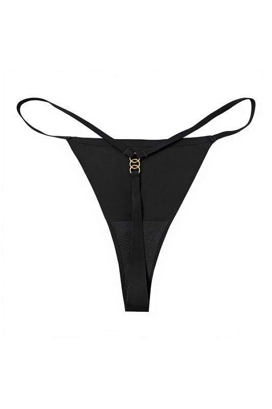 Gleam Black Thong Panties - view 1