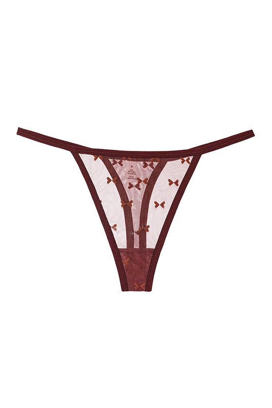 Velora Black Tulle Thong Panties - view 3