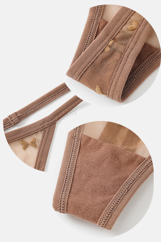 Velora Beige Tulle Thong Panties - view 2