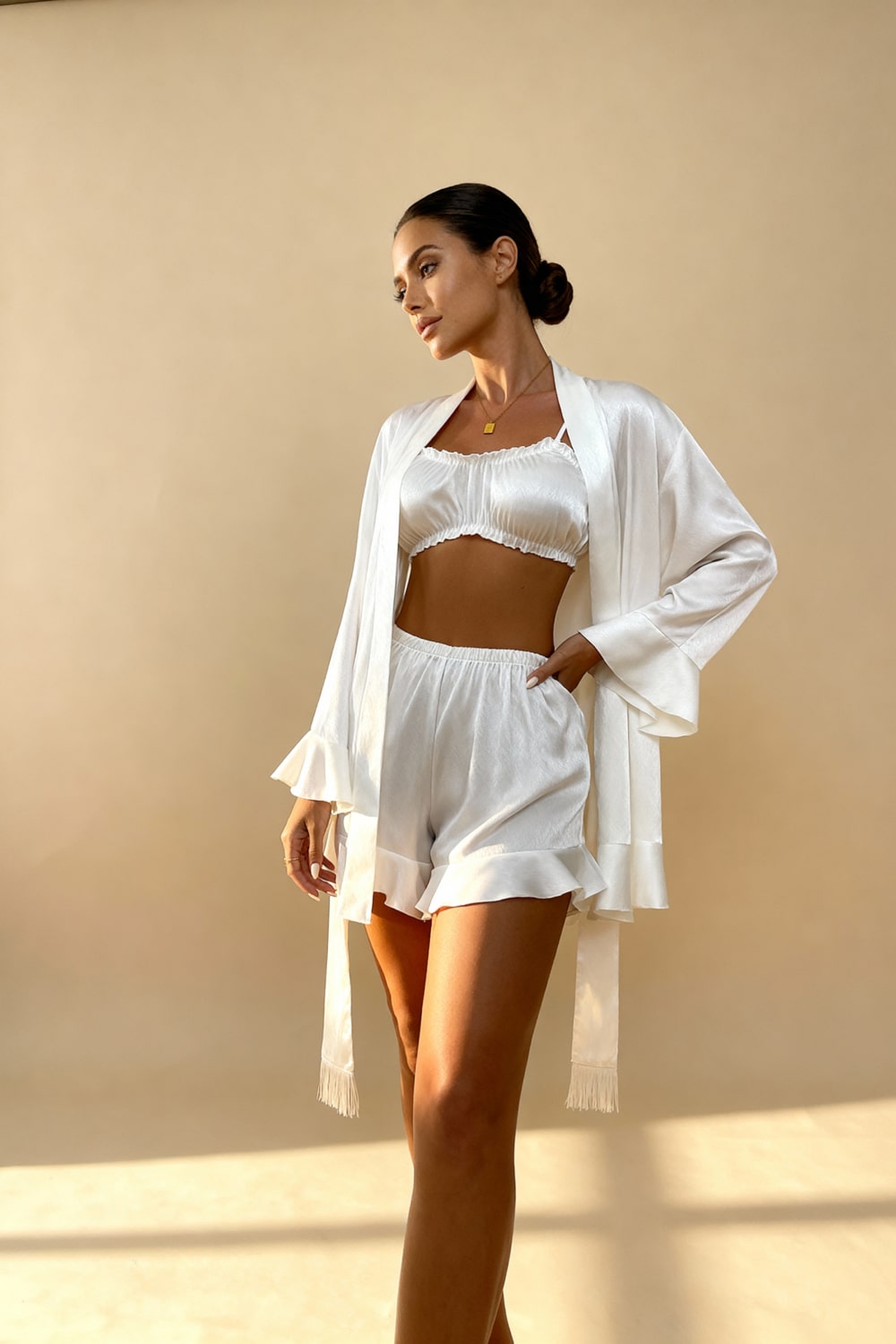 Angie Satin 3-Piece Pajama Set - view 4