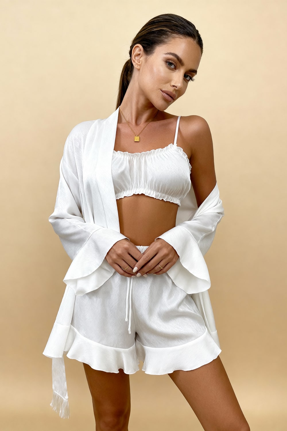 Angie Satin 3-Piece Pajama Set - view 5