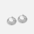 Oriana Boho Chic Silver Hoop Earrings - view 1