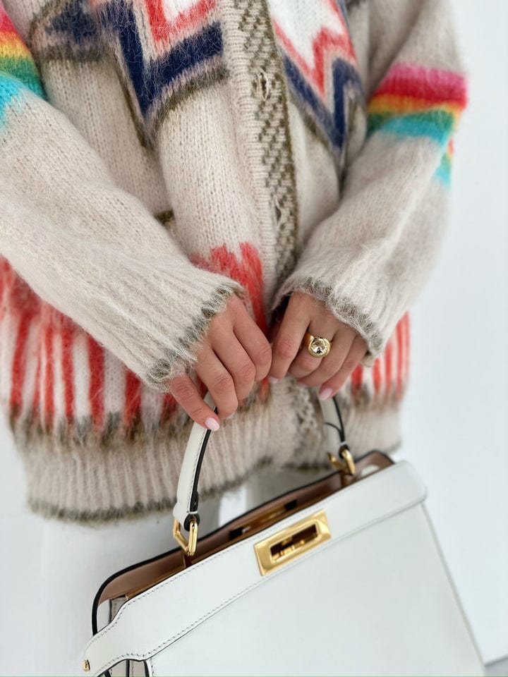 Helene Boho Geometric Knit Cardigan - view 2