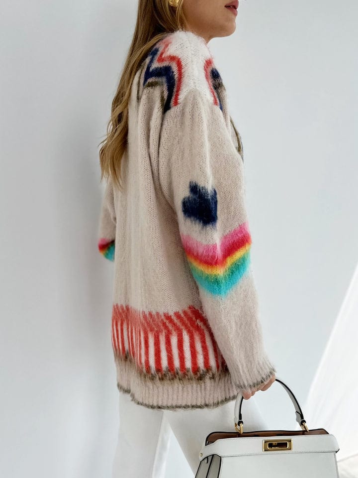 Helene Boho Geometric Knit Cardigan - view 3