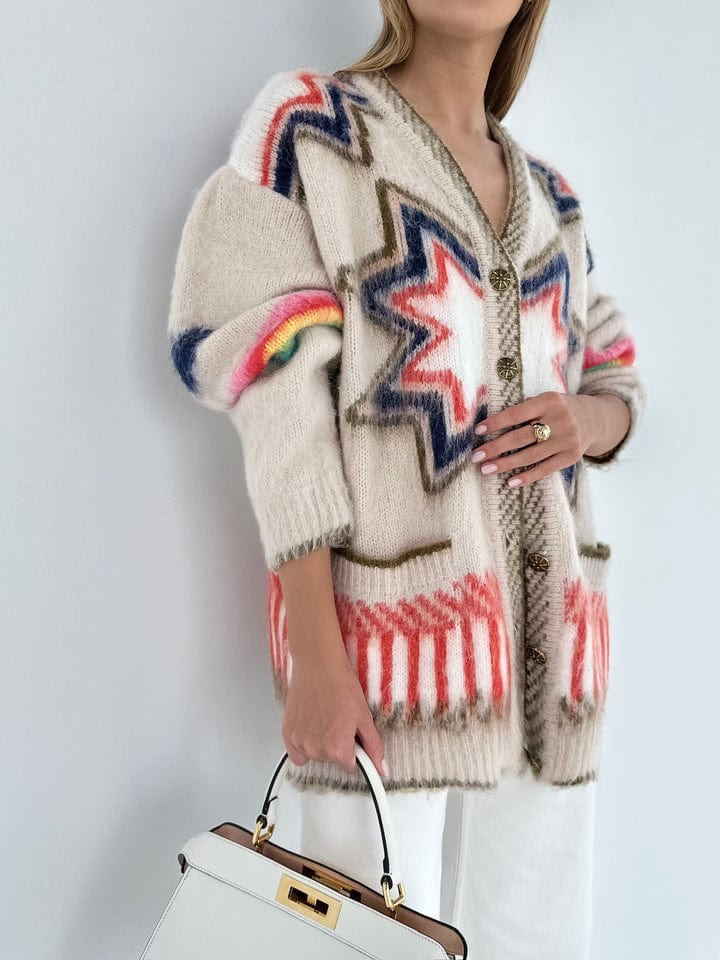 Helene Boho Geometric Knit Cardigan - view 4