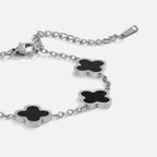 Sabine Silver Black Clover Bracelet - view 4