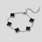 Sabine Silver Black Clover Bracelet - view 1