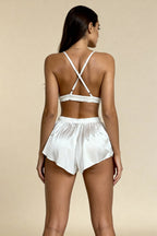 Blanche White Floral Lace Pajama Set - view 4