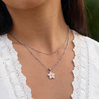 Alma Blush Pink Sakura Bloom Silver Necklace - view 2