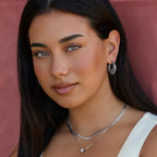 Oriana Boho Chic Silver Hoop Earrings - view 4