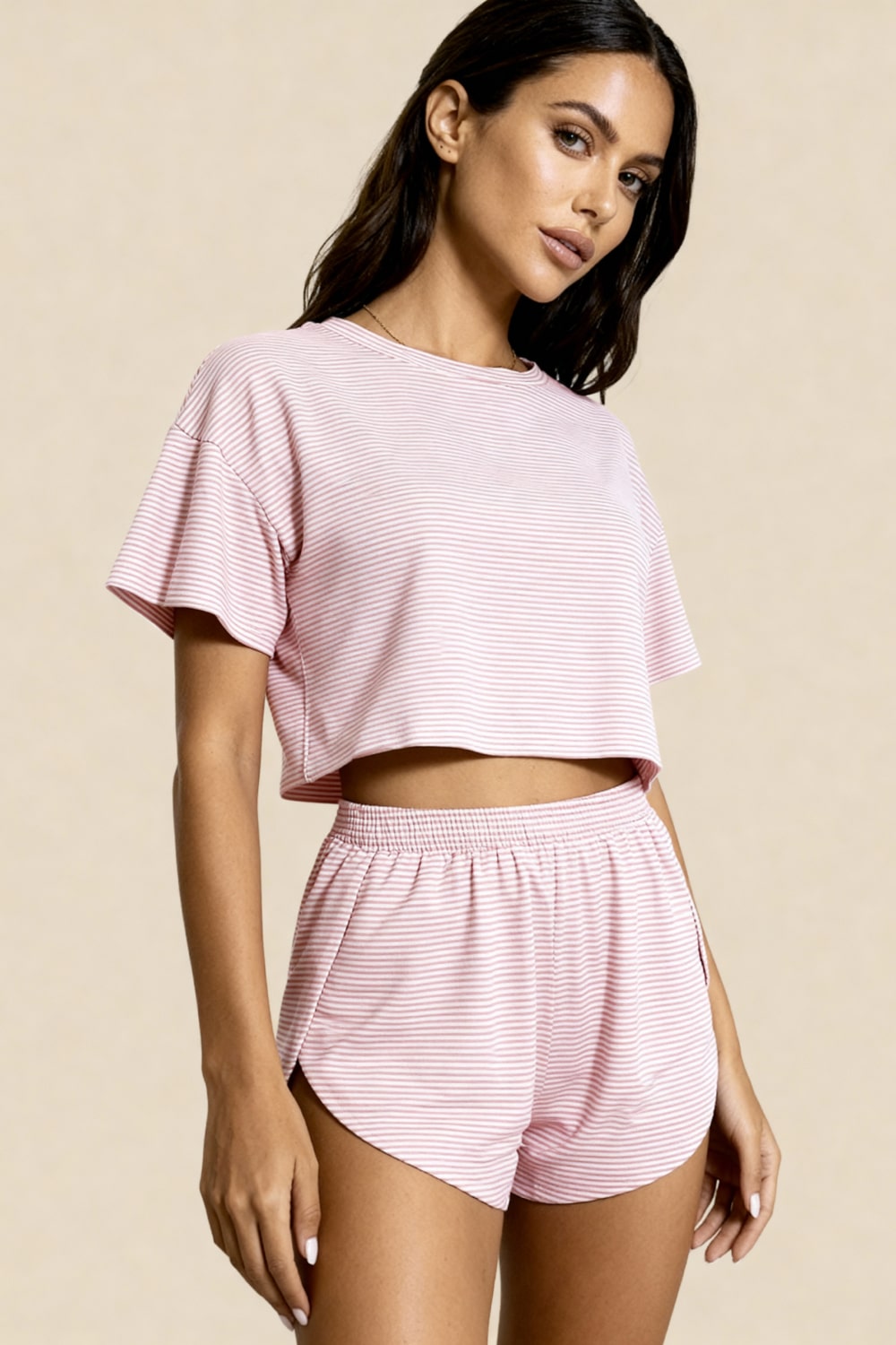 Carmen Pink Cotton Pajama Set - view 4