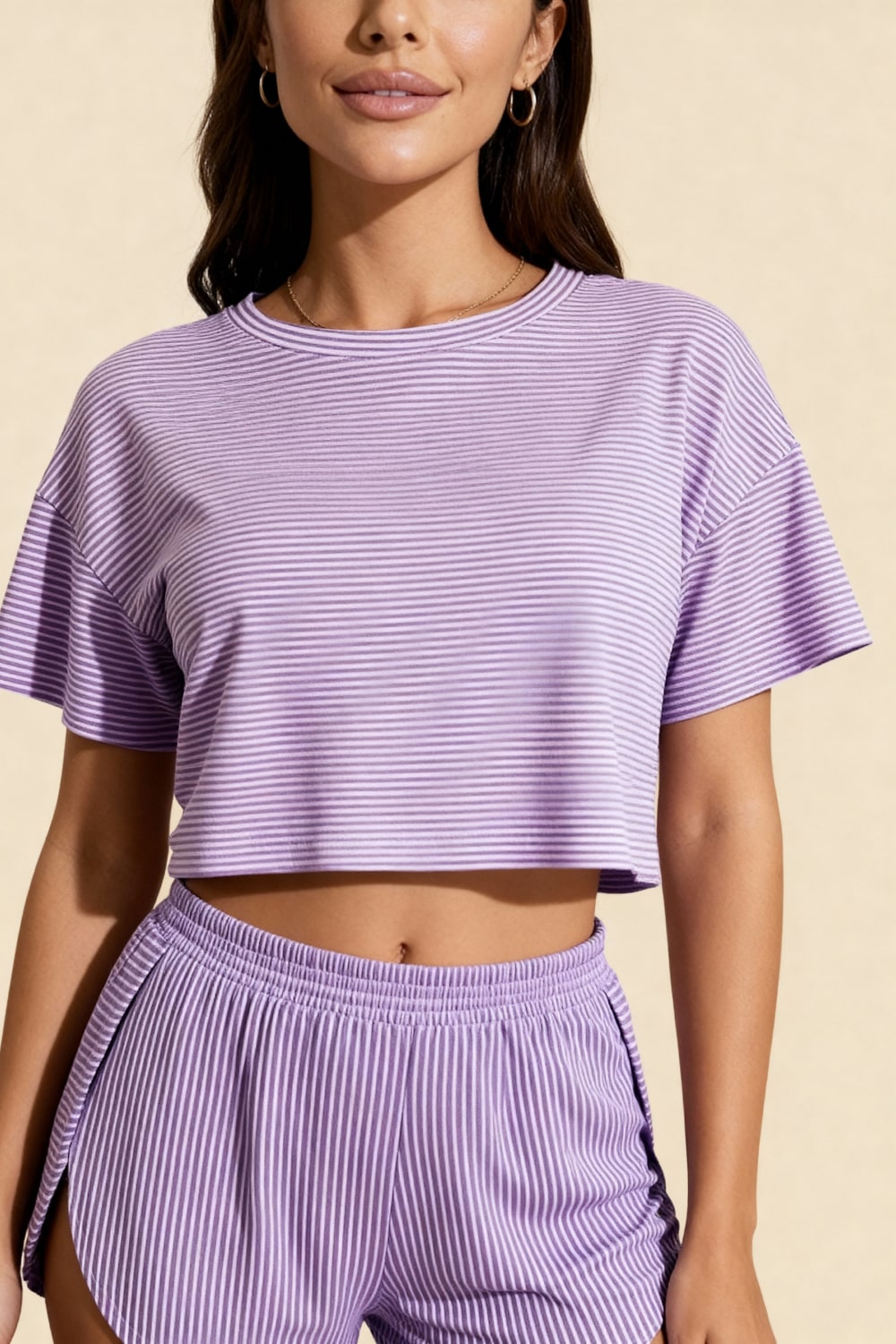 Carmen Purple Cotton Pajama Set - view 3