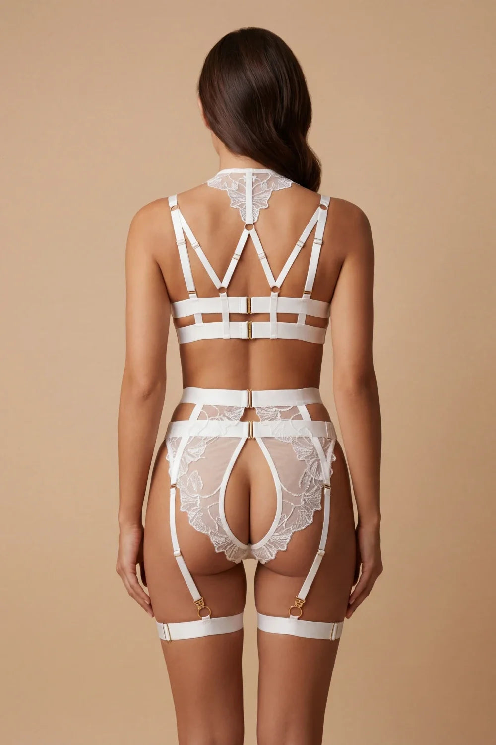 Fanny White Lace Bralette 4-Piece Lingerie Set - view 4