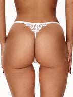 Lush White Tulle Thong Panties - view 3