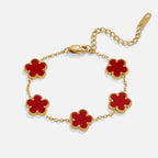 Cassia Lucky Red Clover Leaf Bracelet - view 4
