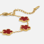 Cassia Lucky Red Clover Leaf Bracelet - view 1