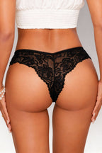 Rosetta Black Floral Lace Briefs - view 3