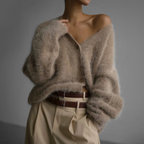 Valeria Fluffy Oversized Knit Cardigan - view 2