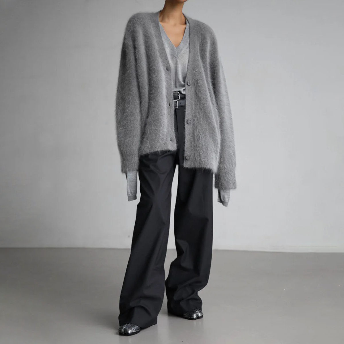 Valeria Fluffy Oversized Knit Cardigan - view 4