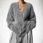 Valeria Fluffy Oversized Knit Cardigan - view 6