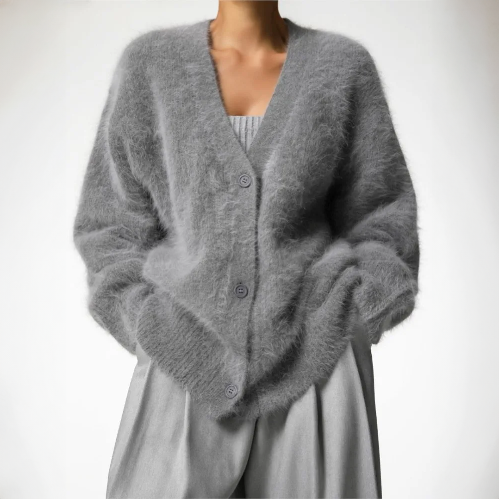 Valeria Fluffy Oversized Knit Cardigan - view 6