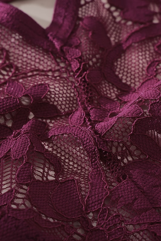 Myra Purple Floral Lace Thong Panties - view 6