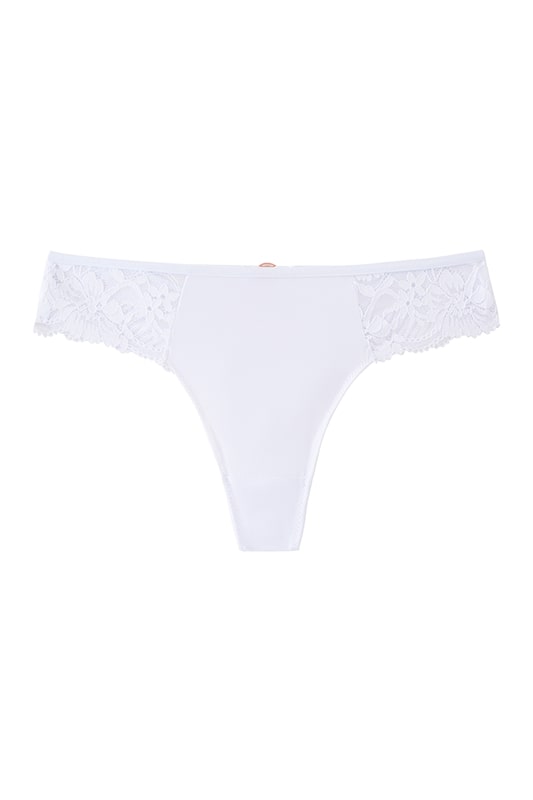 Isla White Floral Lace Tanga Panties - view 1